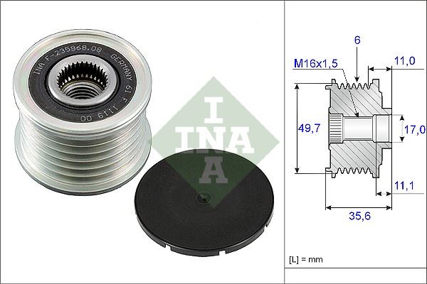 INA 535008610 Alternator Kasnagi Mercedes W203 Cl203 C209 W204 W211 W220