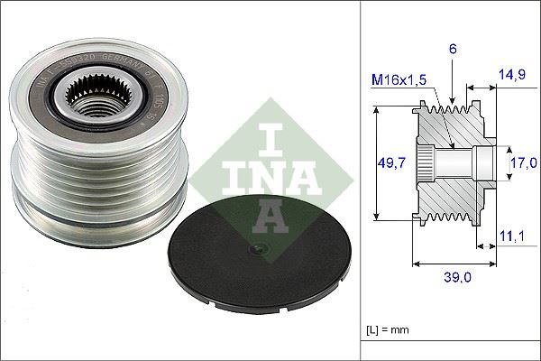 INA 535005010 Alternator Kasnagi Mercedes W203 W210 W220 W639 B901>B906