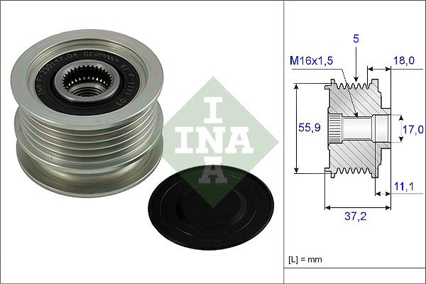 INA 535001810 Alternatör Kasnaği Rulmanli Polo 1.7 Sdi-1.9d-Sdi 94-01 -Seat Arosa 1.7 Sdi 97-04