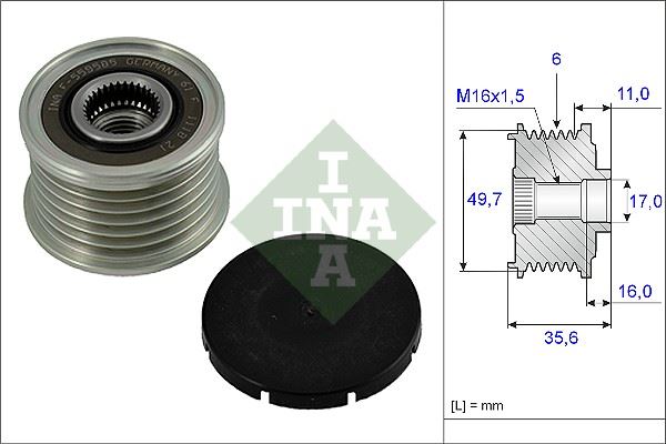 INA 535001610 Alternatör Rulmanli Kasnak Mercedes W202 W203 Cl203 C209 W210 W461 W163 W220 W638 W639 B901>B904