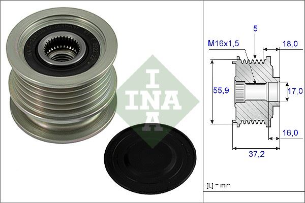 INA 535000910 Alternatör Gergi Rulmani Alternatör Kasnaği Polo-Felicia-Ibiza 1.7 Sdi - 1.9 D Aef-Aku