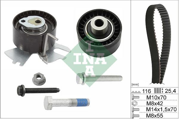 INA 530055810 Eksantrik Gergi Kiti P308-P407-P508-P3008-P5008-C4-C5-Ds4-Jumpy-Scudo-Cmax-Focus-Galaxy 2.0hdi 10 >