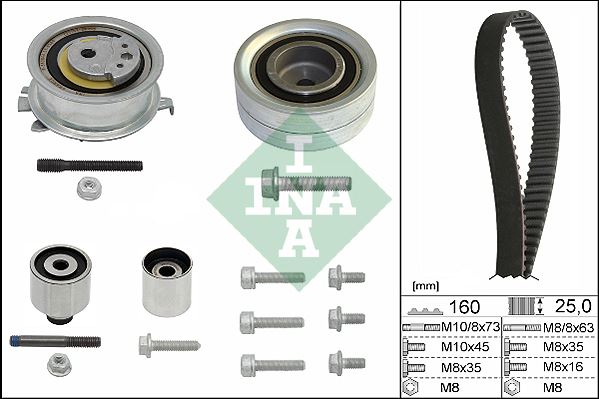 INA 530055010 Triger Seti Crafter-T6-A3-Jetta-Caddy-Polo-Passat 1.6-2.0 Tdi Cayb/C/D-Caab/C-Ckub-Cffb-Cfwa-Caga