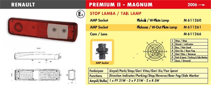 BSG 03-805-009 Stop Lambasi Sag Amp Soketli