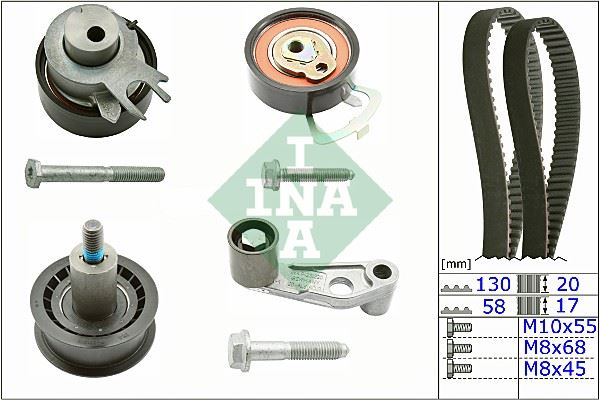 INA 530008910 Triger Seti 130x200 - 058x170 Polo-Cordoba-Golf Iv 1.4-1.6 16v Bcb-Bby-Bud