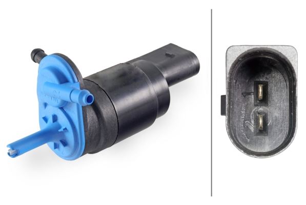 HELLA 8TW006847021 Silecek Su Pompasi Polo-Golf4-Bora-Caddy-Leon-A3-Jetta-Passat . Mercedes W168 W169 W245 W414 S204 S210 S212 Cift Cikisli