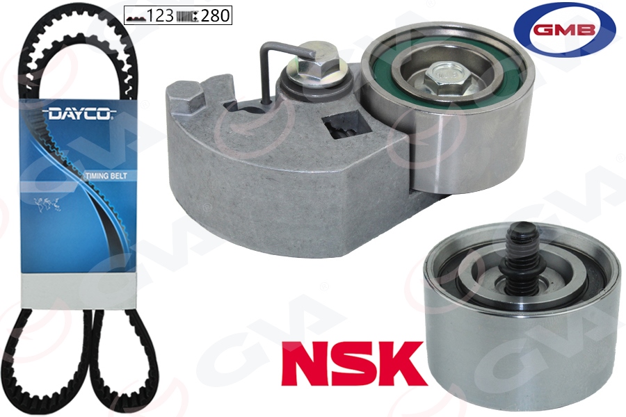 GVA 59T9120 Triger Kayiş Seti Eksantrik Seti Hyundai Accent Admire Getz 1.5l D3ea 02-05 / Tucson Santafe 2.0l 2.2l D4ea D4eb 04-09 / Sonata 2.0l 06-11 / Kia Sportage 2.0l D4ea 04-10 1 Kayiş 2 Rulman 123x280