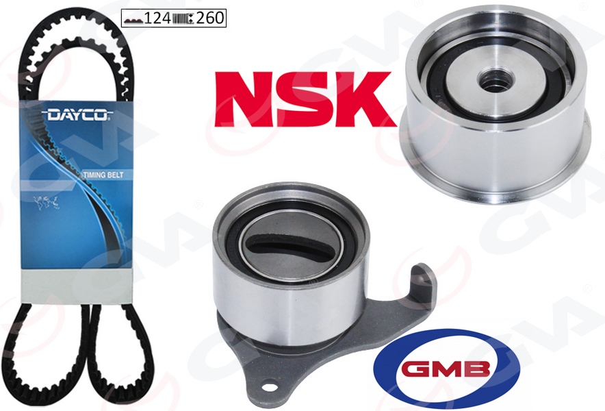 GVA 59T7117 Triger Kayiş Seti Eksantrik Seti Toyota Corolla 1.3l 4e-Fe Enjeksiyonlu Ee111 99-00 1 Kayiş 2 Rulman 124x26