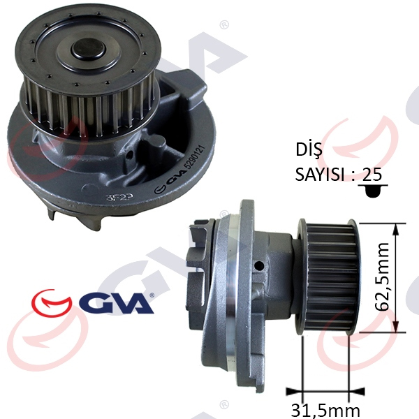 GVA 5290121 Devirdaim Astra F-G-Vectra A-B-Omega B-Kadett E-Calibra A 1.8i 16v-1.7d-2.0i 16v 1334041