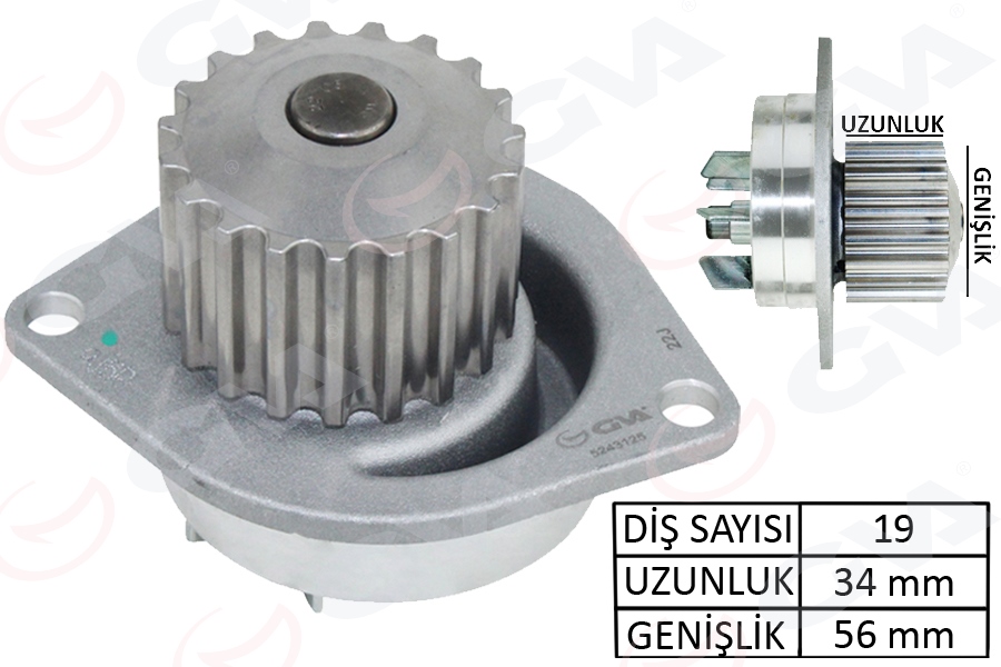 GVA 5243125 Devirdaim 106-206-307-C2-C3-C4-Saxo-Xsara-Berlingo-Partner 1.6 16v-Dfm Succe 1.6 16v 09-13 Tu5jp4