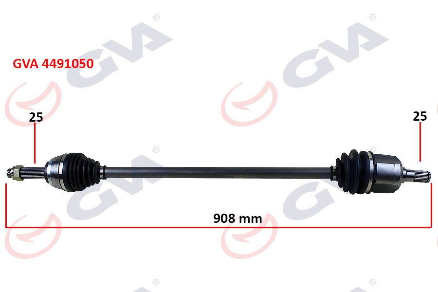 GVA 4491050 Komple Aks Sağ Accent Admire 1.3-1.5d 03-06 Abs Li 29diş 908mm