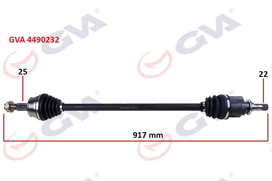 GVA 4490232 Komple Aks Sağ Corsa D 1.3 Cdti 06 > Dtj 917mm