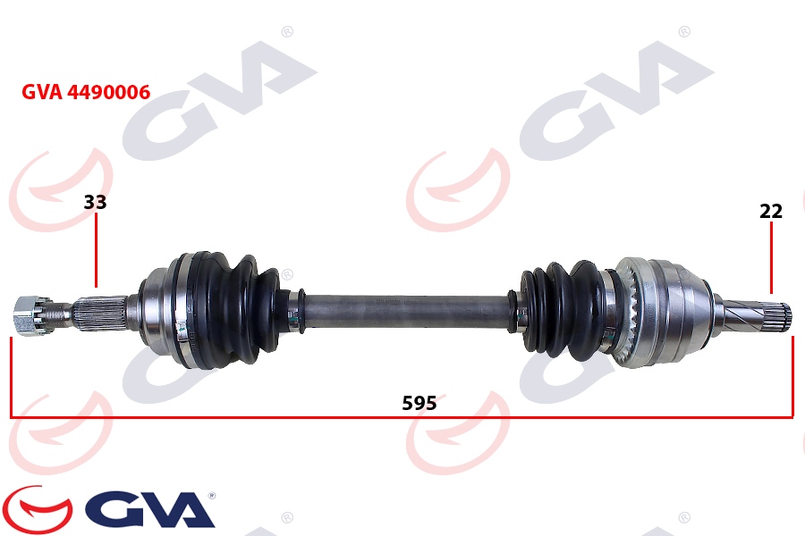 GVA 4490006 Komple Aks Sol Astra G 1.4/1.6 16v 98-05 595mm