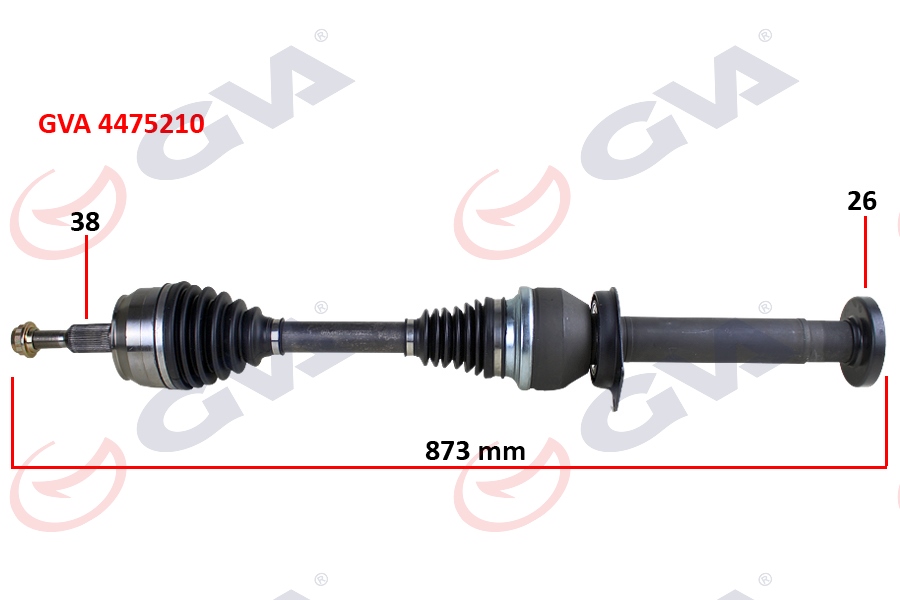 GVA 4475210 Komple Aks Sağ Transporter T5 2.5 Tdi 03-11 6 Vites 880mm Düz Vites