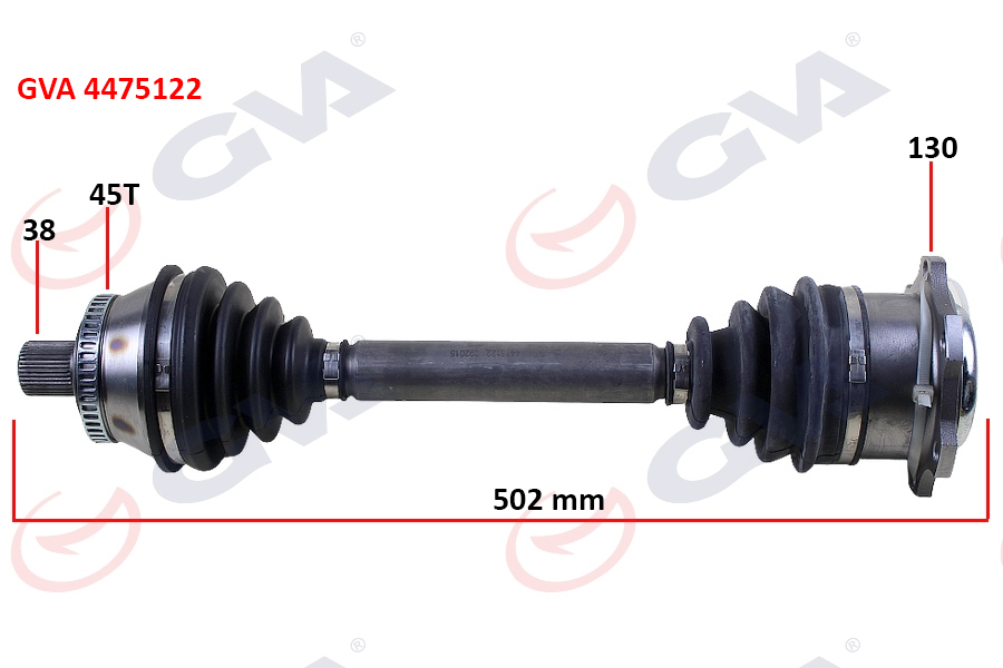 VW-8021 Komple Aks Sag On Volkswagen Passat (3b2) 1.9 Tdi Absli 45 Dis Uzunluk 502mm 1996-2000