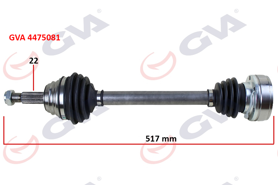 GVA 4475081 Komple Aks Sol Polo 1.6 94-99 517mm
