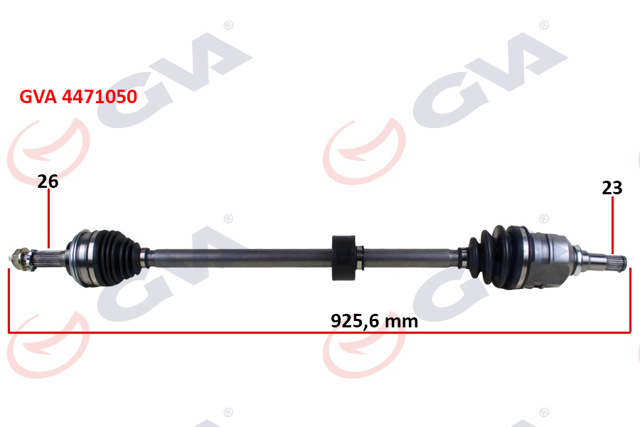 GVA 4471050 Komple Aks Sağ Toyota Corolla 1.6l 4a-Fe Ae101 Ae111 92-00 / 1.3l 2e Ee100 Ee111 94-00 Abs Siz Araçlar İçin 26x23 Komple Boy 925.6mm