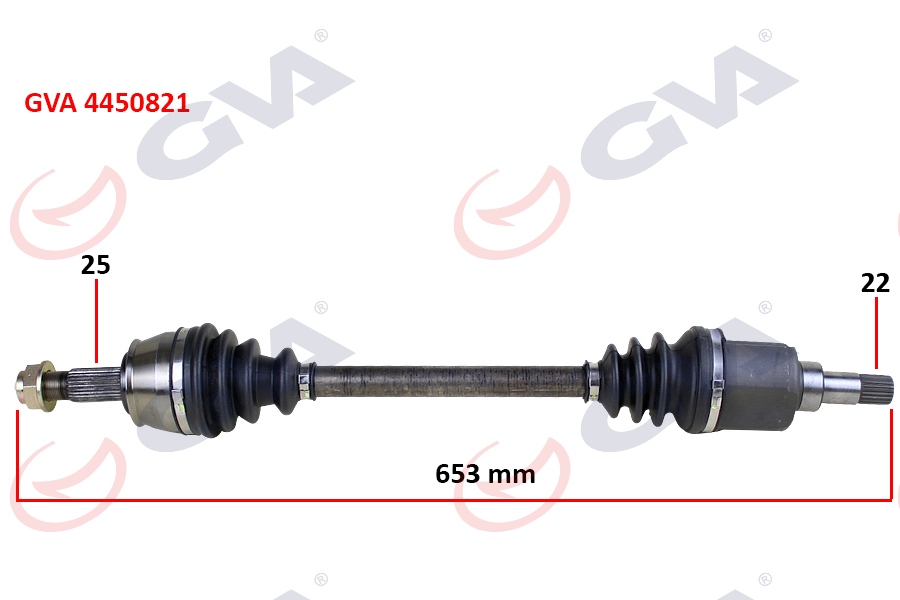 GVA 4450821 Komple Aks Sol Bipper 1.4 Hdi 07 > 653mm