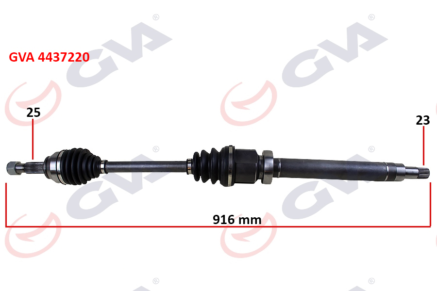 GVA 4437220 Ön Aks Komple Sağ Fiesta V 1.4 Tdci 02>08 Fuison 1.4 Tdci Fiesta Vii 08>12 1.25-1.4tdci- 1..5 Tdci-1.6 Tdci 916mm