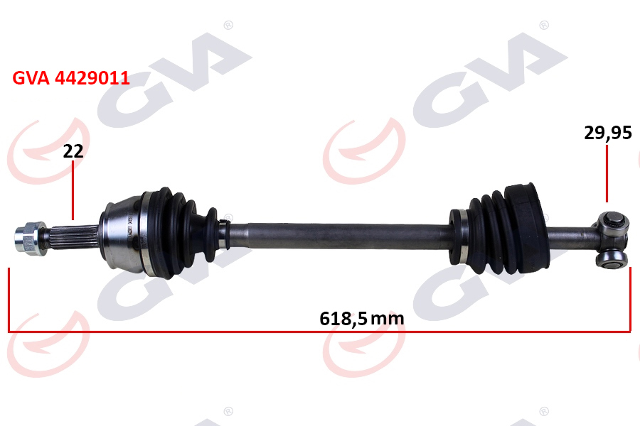 VEKA FI-8011 Komple Aks Sol Ön Fiat Doblo (119,223) 1.9 D Uzunluk 618 Mm 2001-2010