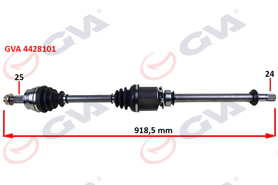 GVA 4428101 Komple Aks Sağ Milli Aks Lale Li Grande Punto 1.3 Mtj 05- 75hp 918mm