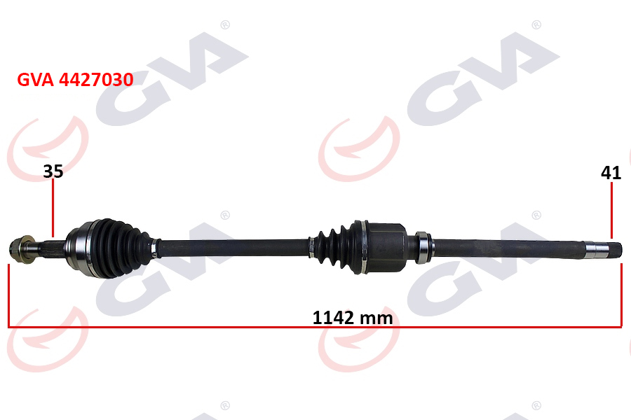 GVA 4427030 Komple Aks Sağ Boxer-Jumper-Ducato 2.2 Mjtd-2.3 Mjtd 06> 1142mm