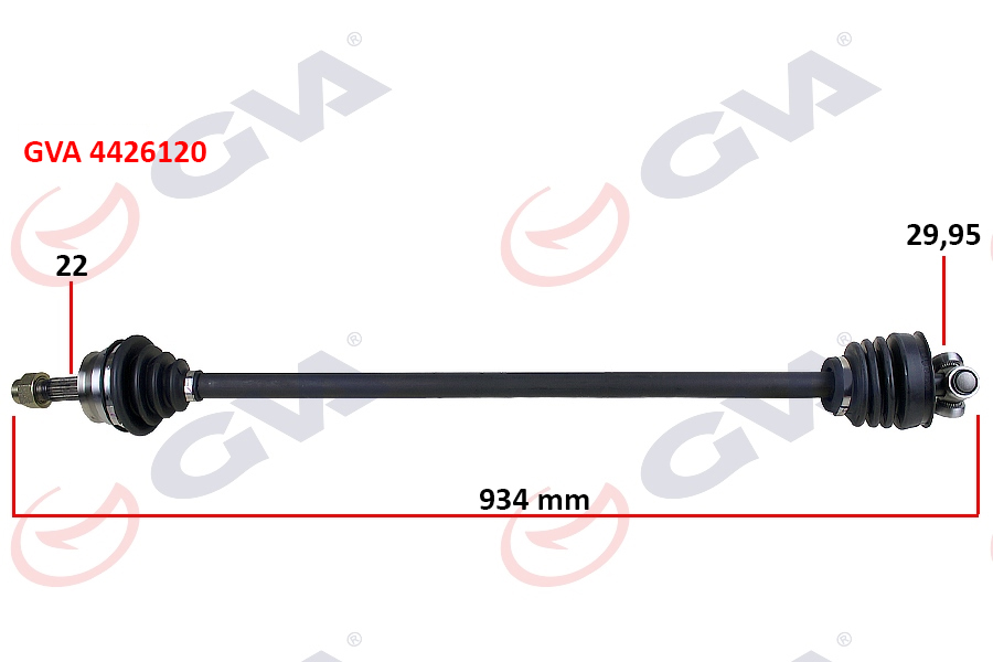 BSG 25-350-020 Aks Komple Ön Sag Uzunluk 22x31,95 928 Mm Tempra