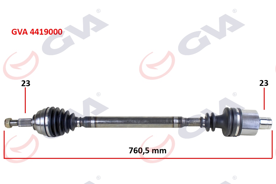 GVA 4419000 Komple Aks Sağ Dacia Logan-Sandero 1.5 Dci 04-12 760mm