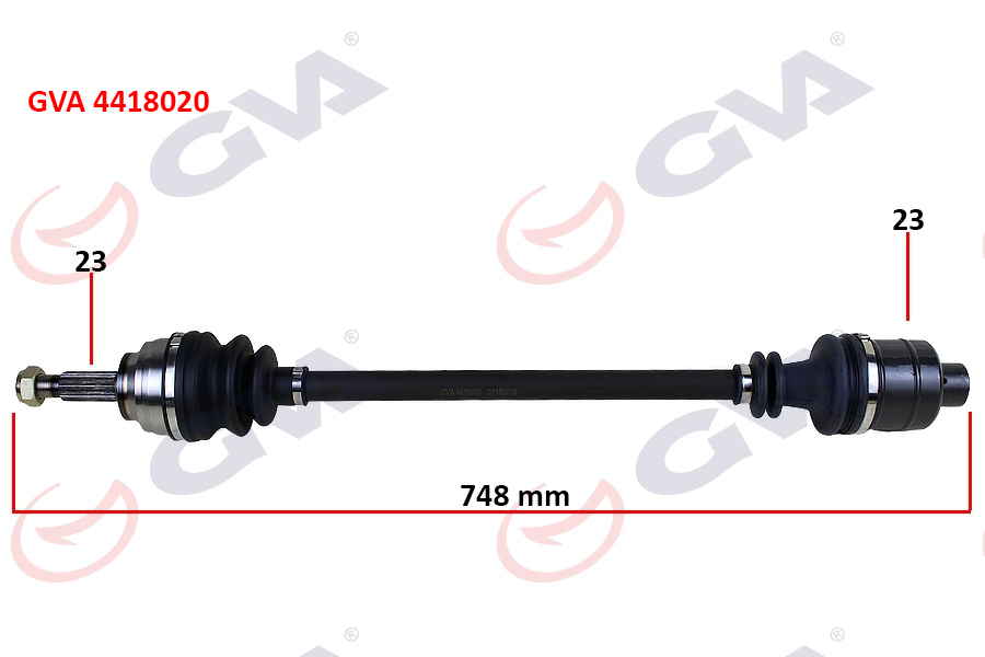 GVA 4418020 Komple Aks Sağ Laguna I 1.6 16v 93-01 747mm