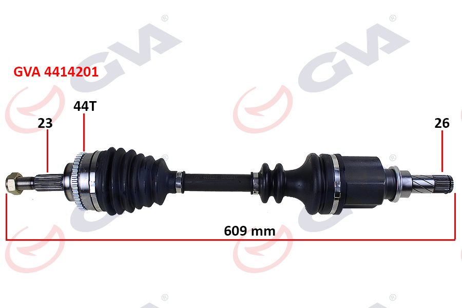 GVA 4414201 Komple Aks Sol Clio Symbol Thalia 1.5 Dci 08- Abs Li 44diş 609mm