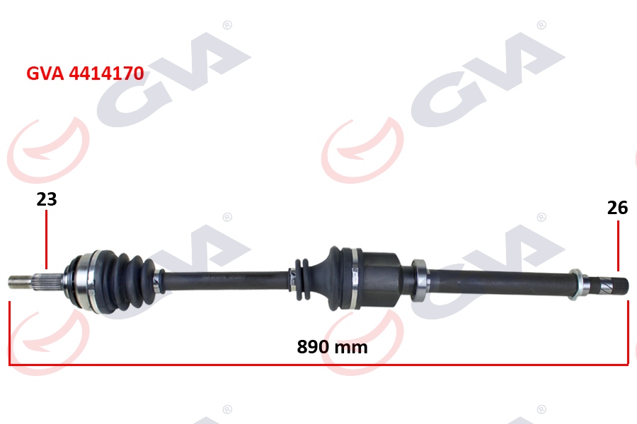GVA 4414170 Komple Aks Sağ Clio Iii Hb 1.2 16v 05-12 890mm