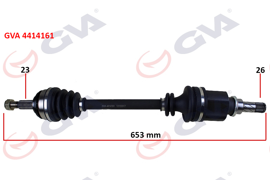 GVA 4414161 Komple Aks Sol Clio Iii 1.5 Dci 05- Logan 1.4-1.6-1.5 Dci 07- 653mm