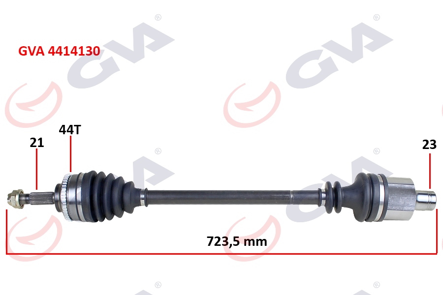 GVA 4414130 Komple Aks Sağ Clio Ii 1.5dci 98-05 Abs Li 44diş 728mm Yayli
