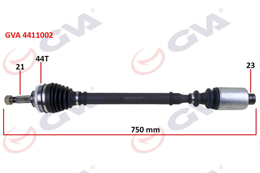 GVA 4411002 Komple Aks Sağ Megane I 1.4/1.6 96-03 Abs Li 44diş 742mm