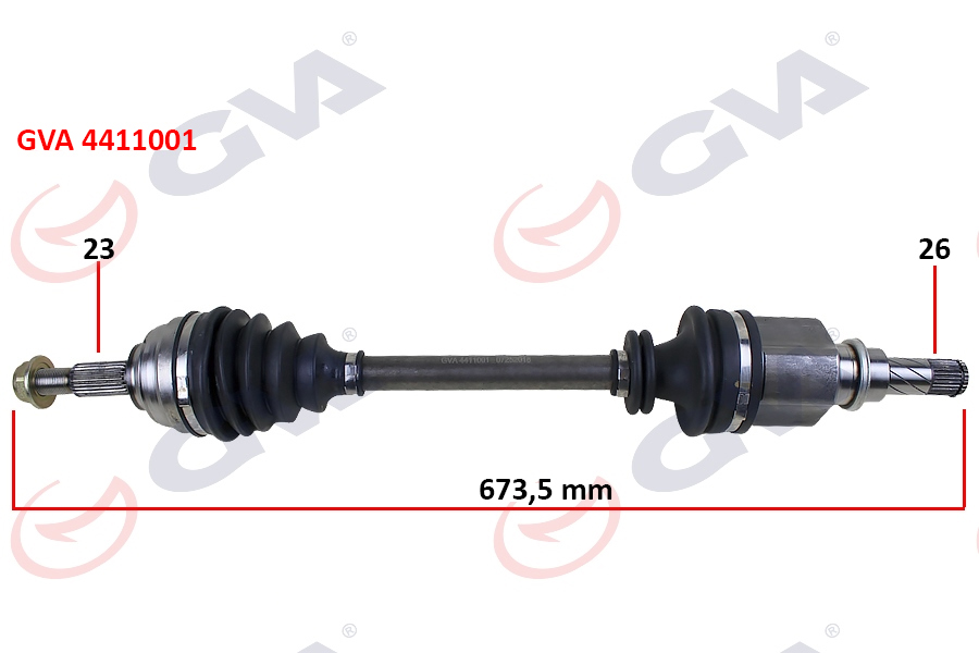 GVA 4411001 Komple Aks Sol Megane Ii 1.4/1.6 16v-1.5 Dci 02-08 673mm
