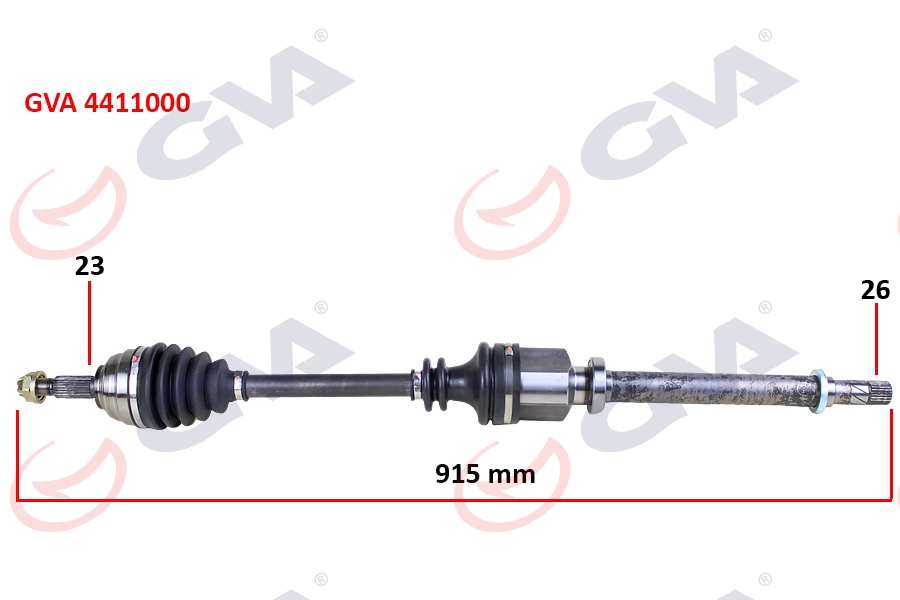 GVA 4411000 Komple Aks Sağ Megane Ii 1.4/1.6 16v-1.5 Dci 02-08 915mm