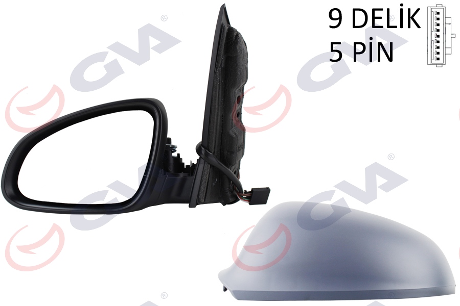 GVA 1090136 Diş Dikiz Aynasi Sol Astra J 09> Elektrikli Isitmali Astarli Asferik 5 Fiş Vm-973ehpal