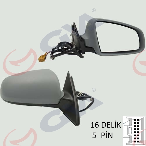 GVA 1075925 Diş Dikiz Aynasi Sağ A4 01> Elektrikli Isitmali Astarli Konveks 5 Fiş Vm-009ehr