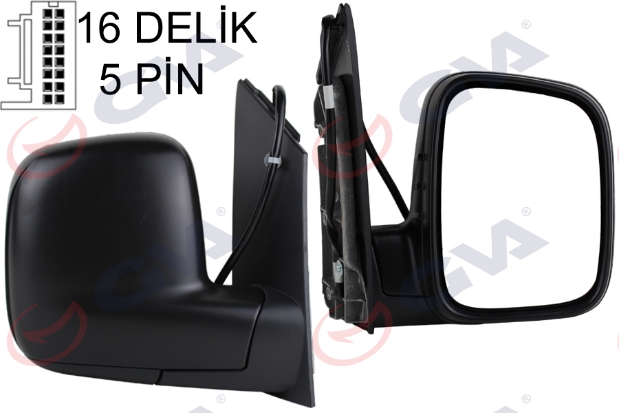 GVA 1075135 Diş Dikiz Aynasi Sağ Caddy 04> Elektrikli Isitmali Konveks 5 Fiş Vm-375ehr