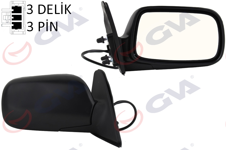 GVA 1071115 Diş Dikiz Aynasi Sağ Corolla 97> Elektrikli Isitmali Konveks 3 Fiş Vm-278er