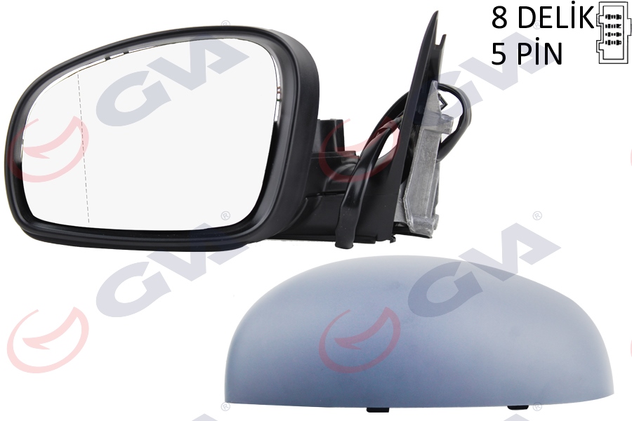 GVA 1061231 Diş Dikiz Aynasi Sol Fabia 07> Elektrikli Isitmali Astarli Asferik 5 Fiş Vm-607ehpal