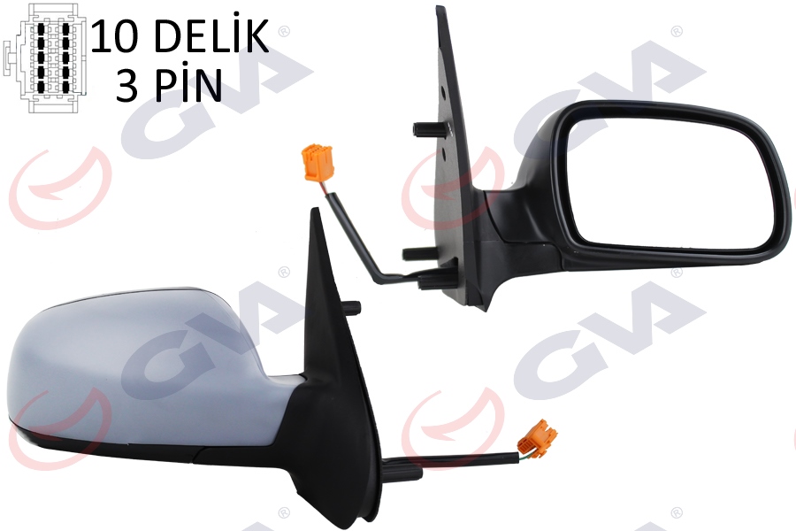 GVA 1050730 Diş Dikiz Aynasi Sağ Xsara 03> Elektrikli Isitmali Astarli Konveks 3 Fiş Vm-6146epsr