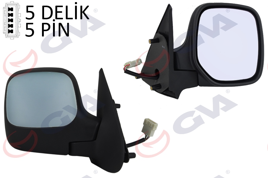 9239974 Dis Dikiz Aynasi Sol Elektrikli Isitmali Astarli 5 Pin Citroen Berlingo 1996-2011 / Peugeot Partner 1996-2015