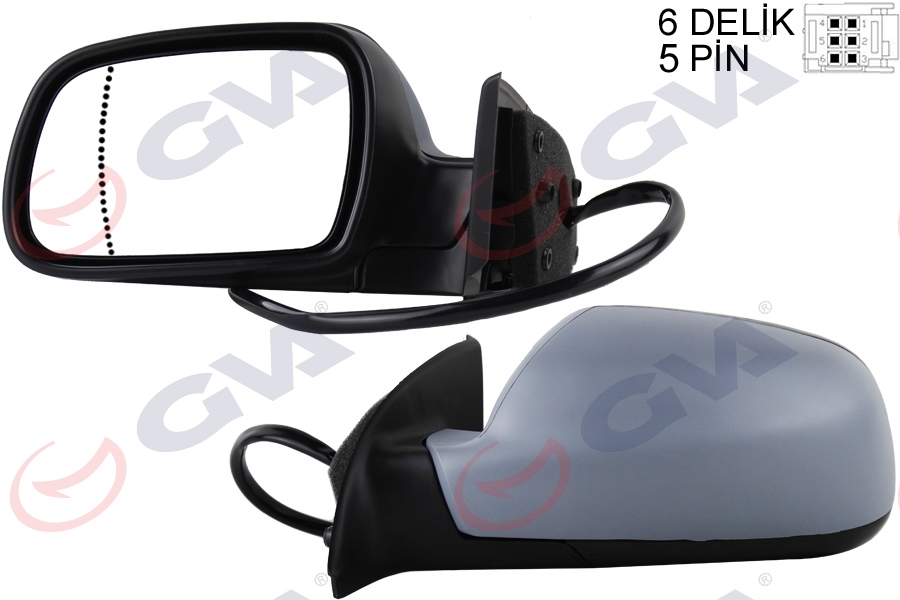 GVA 1043311 Diş Dikiz Aynasi Sol 307 02> Elektrikli Isitmali Astarli Asferik 5 Fiş Vm-207ehpal