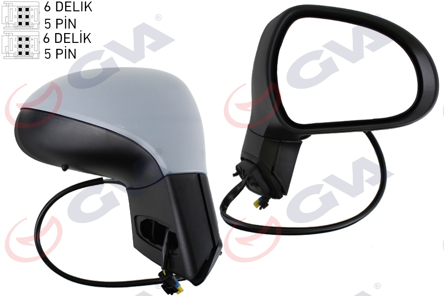 GVA 1043262 Diş Dikiz Aynasi Sağ 207 06> Elektrikli Isitmali Sinyalli Katlanir Sensörlü Astarli Konveks Vm-6207ebr
