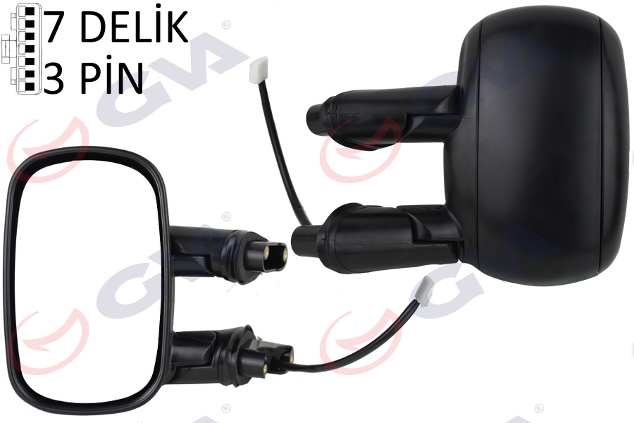 GVA 1029111 Diş Dikiz Aynasi Sol Elektrikli Astarli Fiat Doblo 00>10 Konveks 3 Fiş