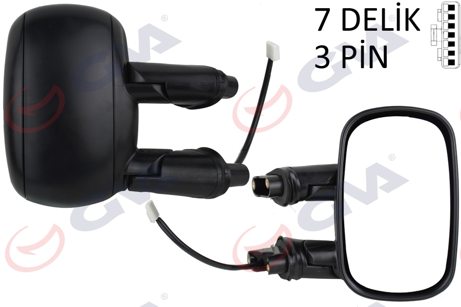 GVA 1029110 Diş Dikiz Aynasi Sag Elektrikli Astarli Fiat Doblo 00>10 Konveks 3 Fiş Vm-666ehpr