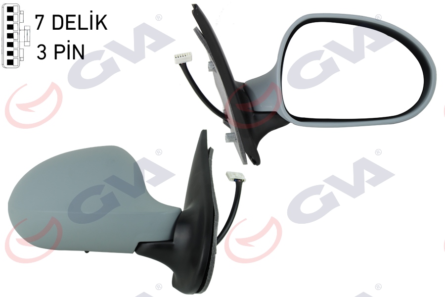 GVA 1021220 Diş Dikiz Aynasi Sağ Albea 06> Elektrikli Astarli Konveks