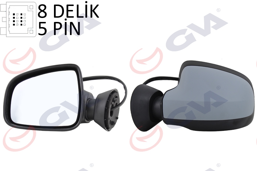 GVA 1019191 Diş Dikiz Aynasi Sol Duster 11> Elektrikli Isitmali Astarli Konveks 5 Fiş Vm-6802ehpl