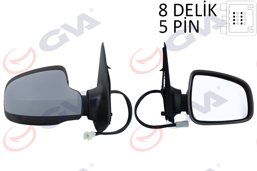 GVA 1019166 Diş Dikiz Aynasi Sağ Sandero Stepway 12> Elektrikli Isitmali Astarli Konveks Sensörsüz Vm-6804ehpsr